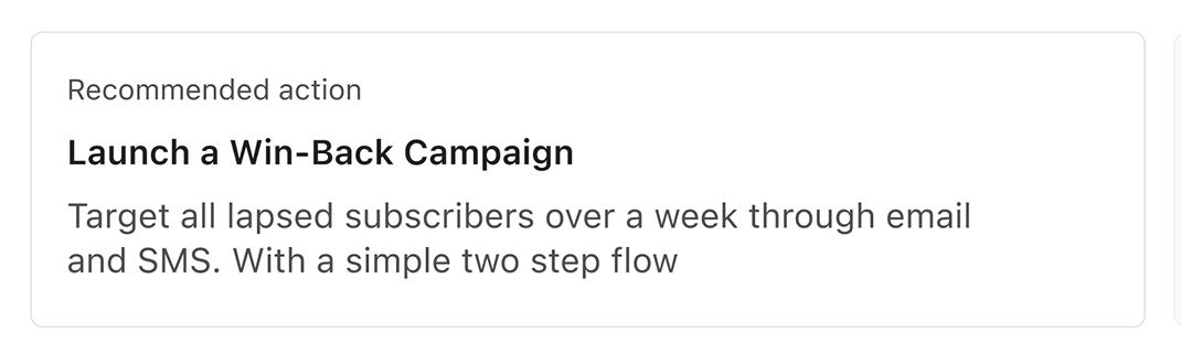 The recommended action block