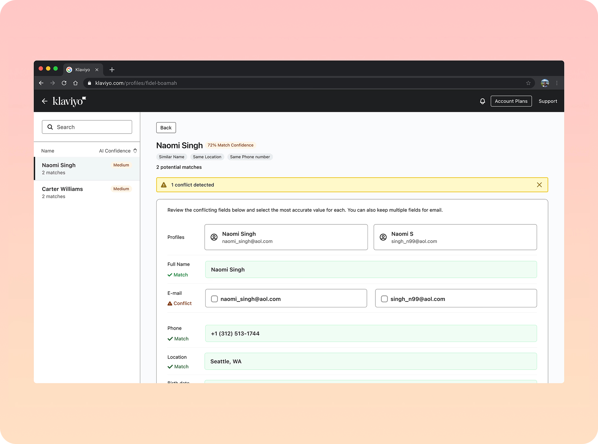 Deduplication UI