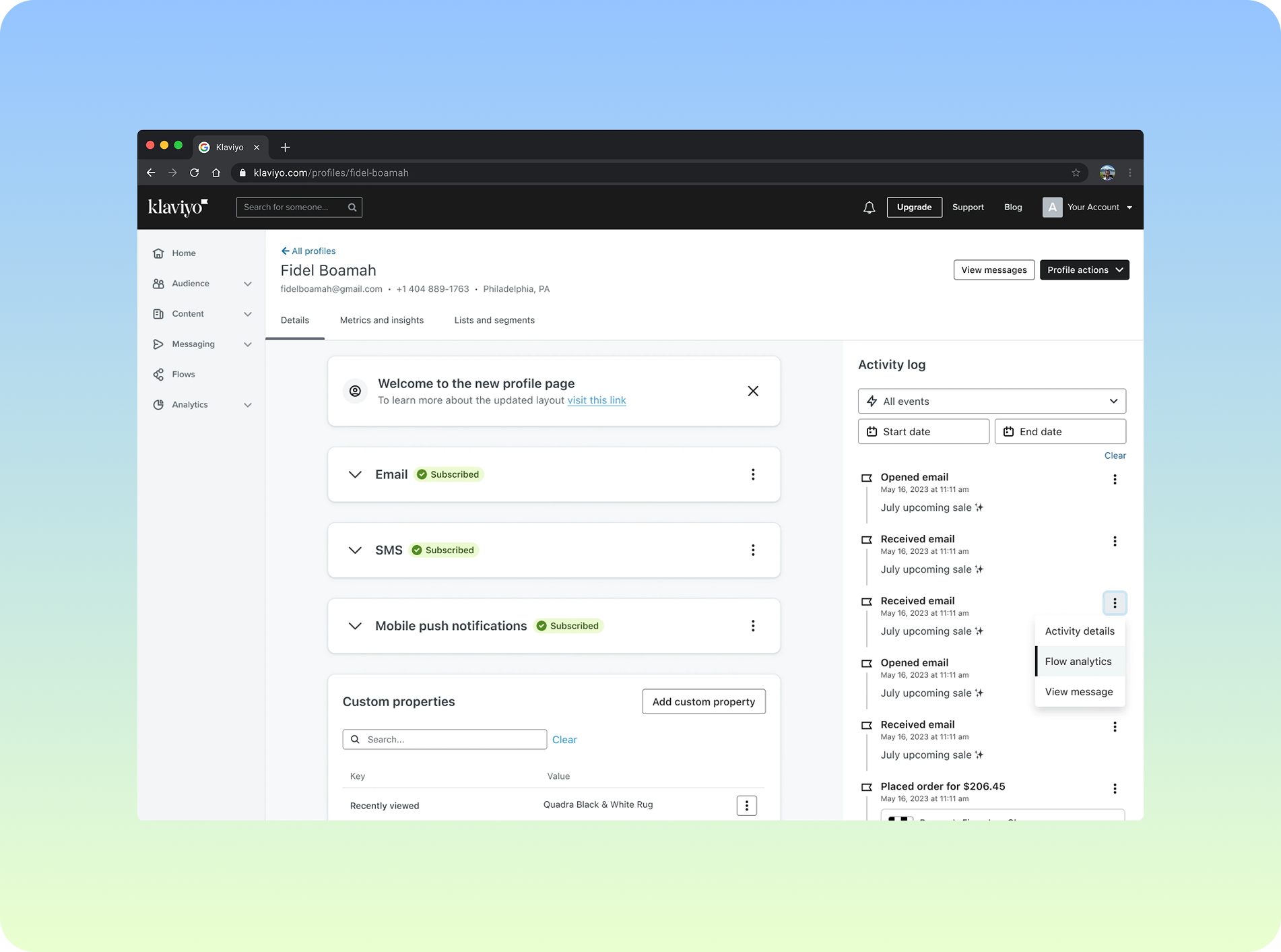 Profiles Redesign UI